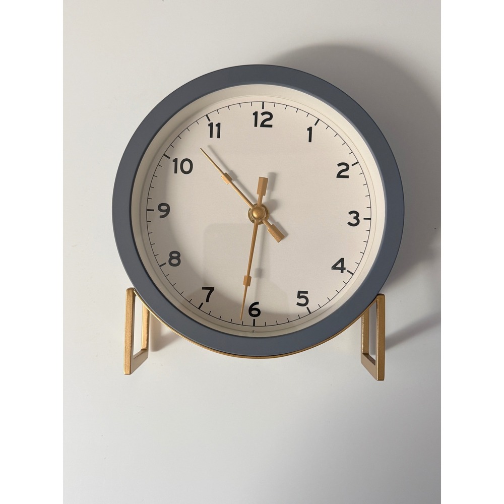 Hearth & Hand with Magnolia Desk Clock Blue Gray Gold Tabletop Accent NEW‎